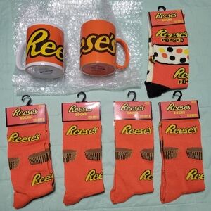 Reese's Hershey's Mugs With Socks, Reese’s Peanut Butter Cups and Reese’s Pieces